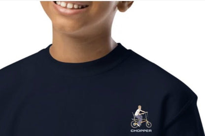 Chopper '75' Youth Crewneck Sweatshirt (Dark Colours) - Chinchilla Choons