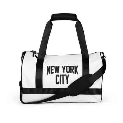 New York City Duffel Gym Bag (White) - Chinchilla Choons