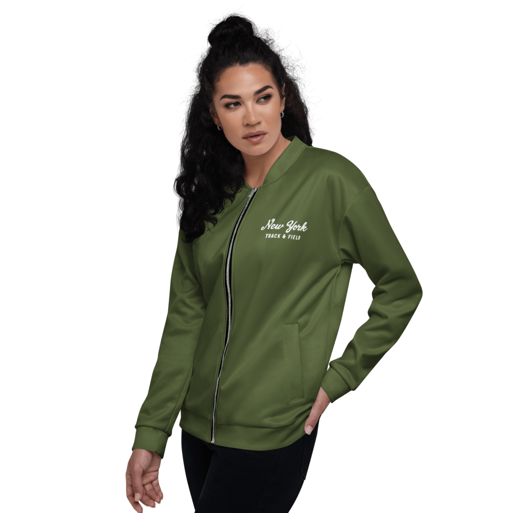 New York Unisex Bomber Jacket (Army Green) - Chinchilla Choons