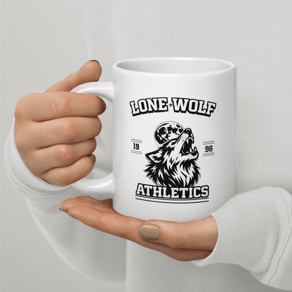 Lone Wolf White Glossy Mug - Chinchilla Choons
