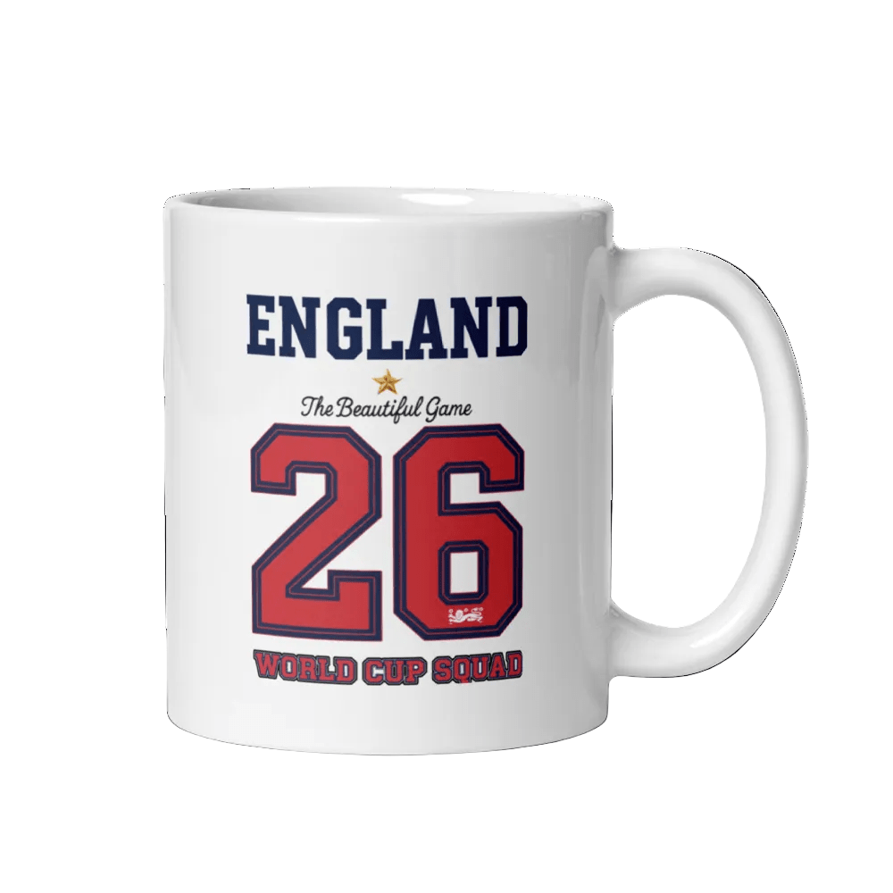 England World Cup 26 Commemorative White Glossy Mug - Chinchilla Choons