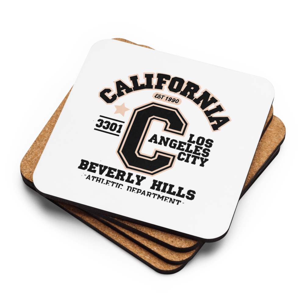 California Varsity Cork-Back Coaster - Chinchilla Choons