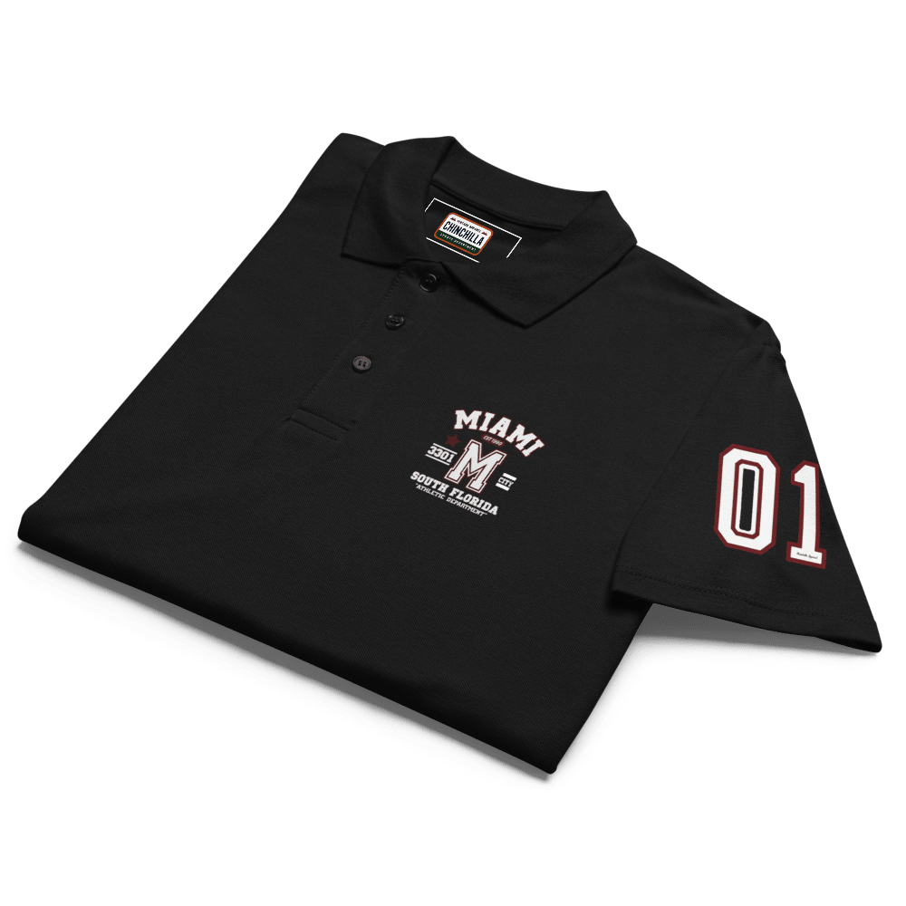 Miami Varsity Premium Pique Polo Shirt - Chinchilla Choons