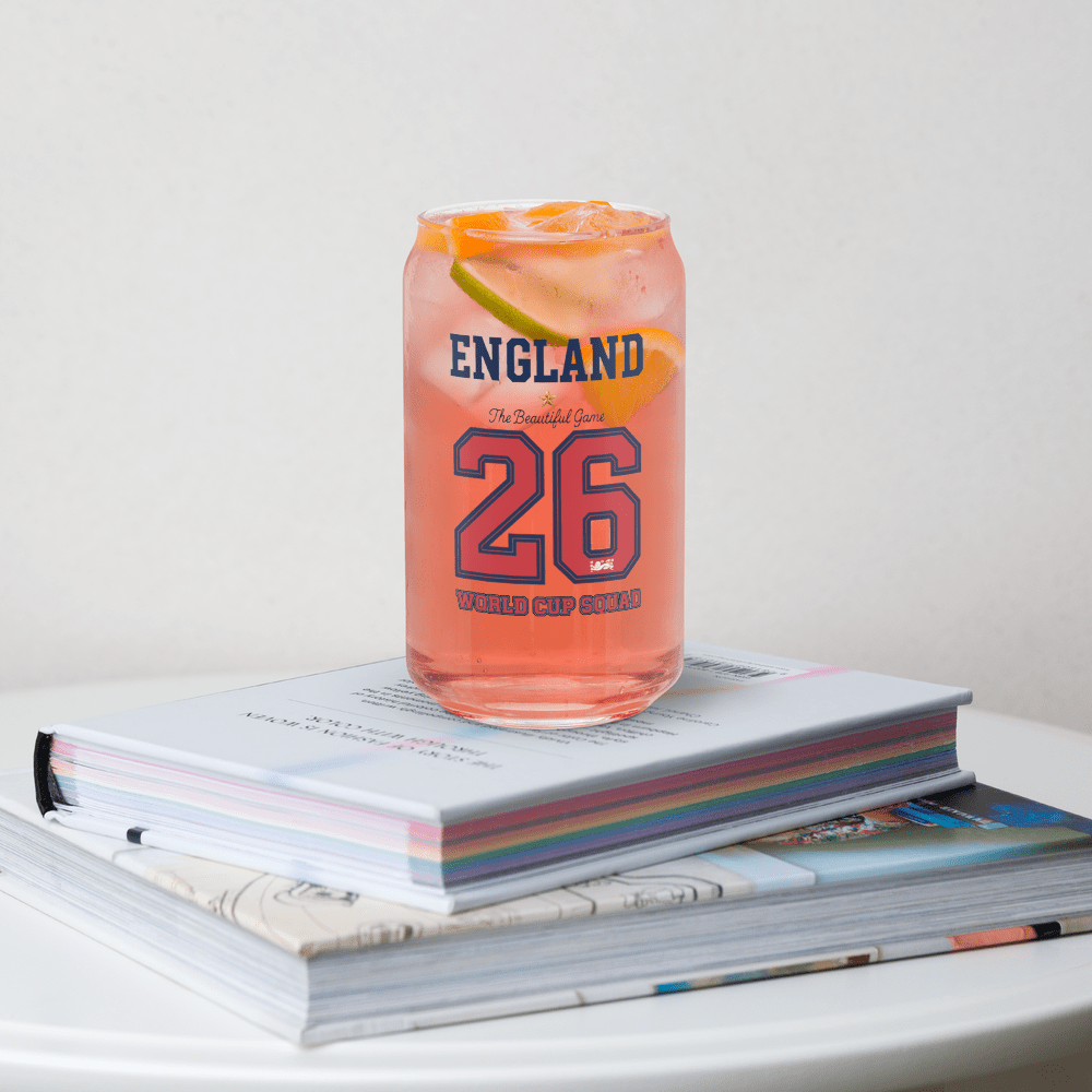 England World Cup '26' Can - Shaped Glass - Chinchilla Choons