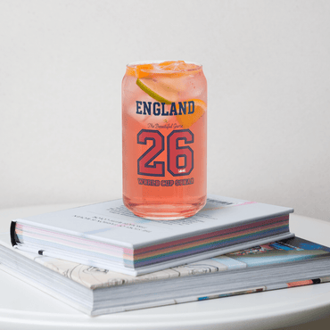 England World Cup '26' Can - Shaped Glass - Chinchilla Choons