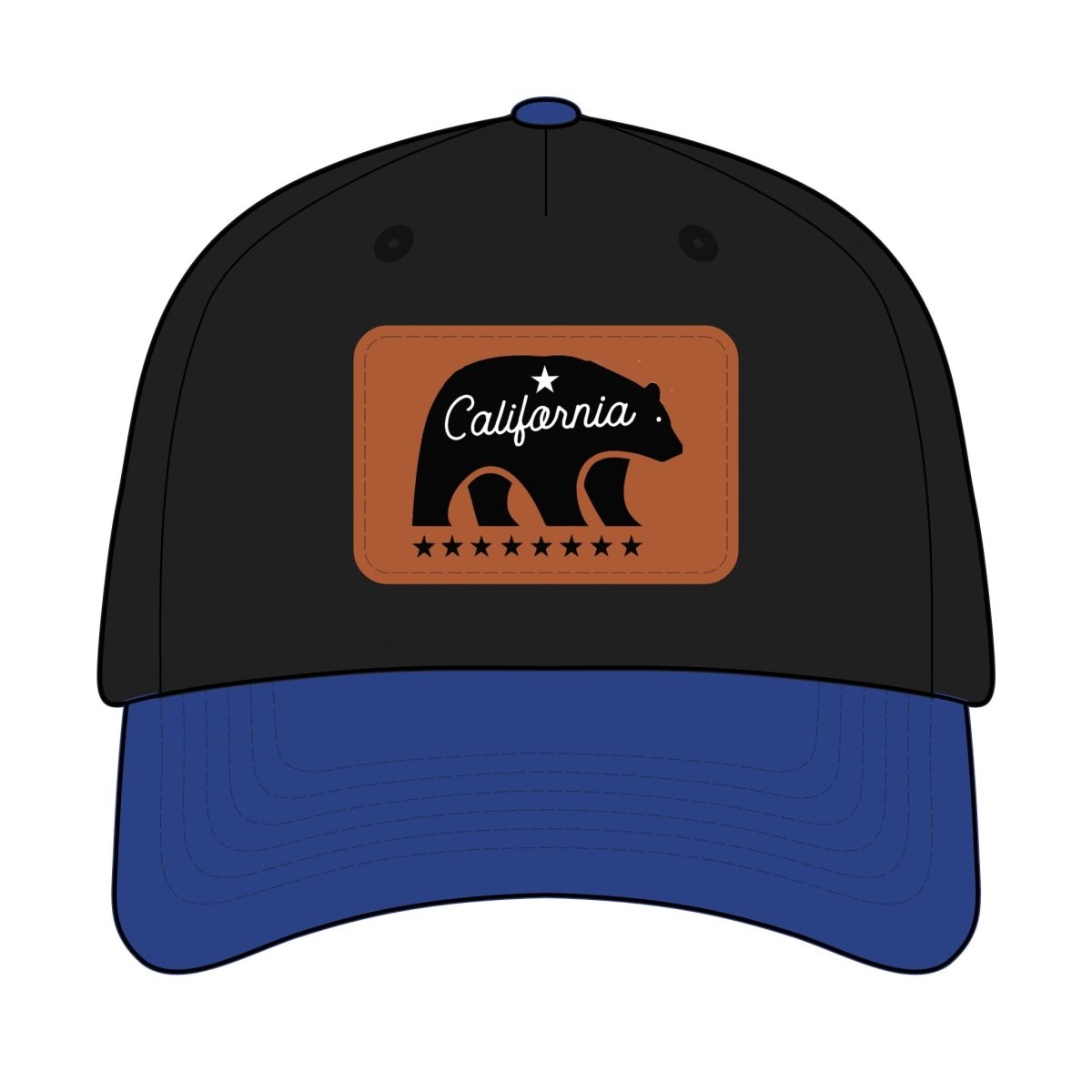 California Bear Mascot Leather Patch Baseball Cap – Vintage Outdoor Hat - Chinchilla Choons