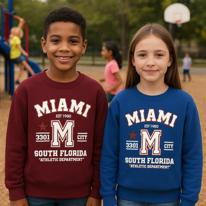 Miami Varsity Youth Crewneck Sweatshirt - Chinchilla Choons