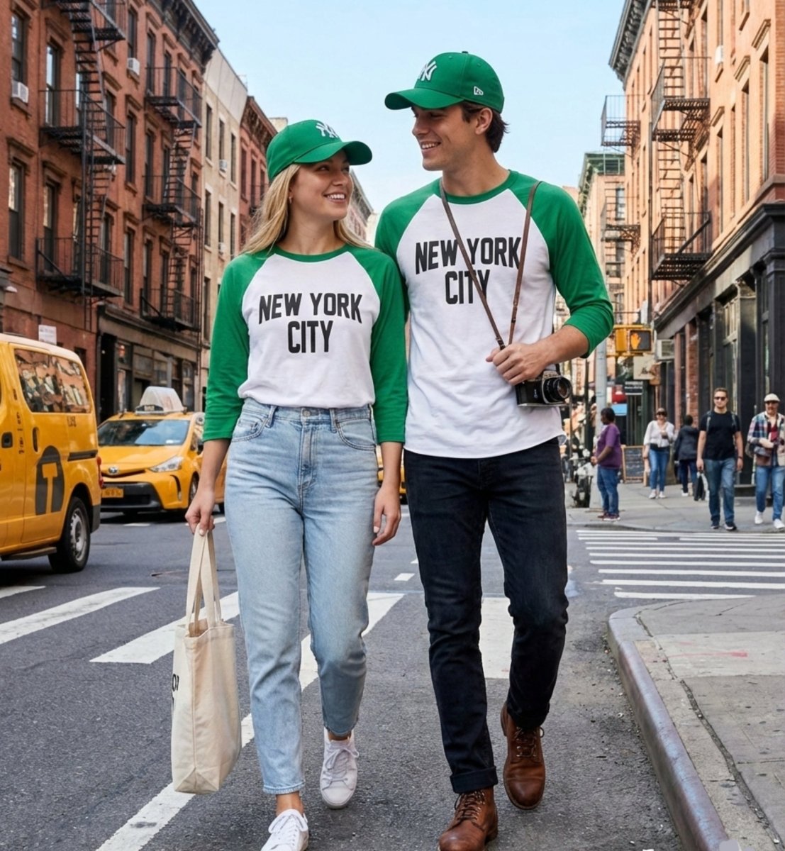 New York City Unisex Three - Quarter Sleeve Baseball Tee - Chinchilla Choons