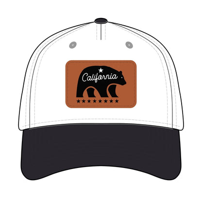 California Bear Mascot Leather Patch Baseball Cap – Vintage Outdoor Hat - Chinchilla Choons