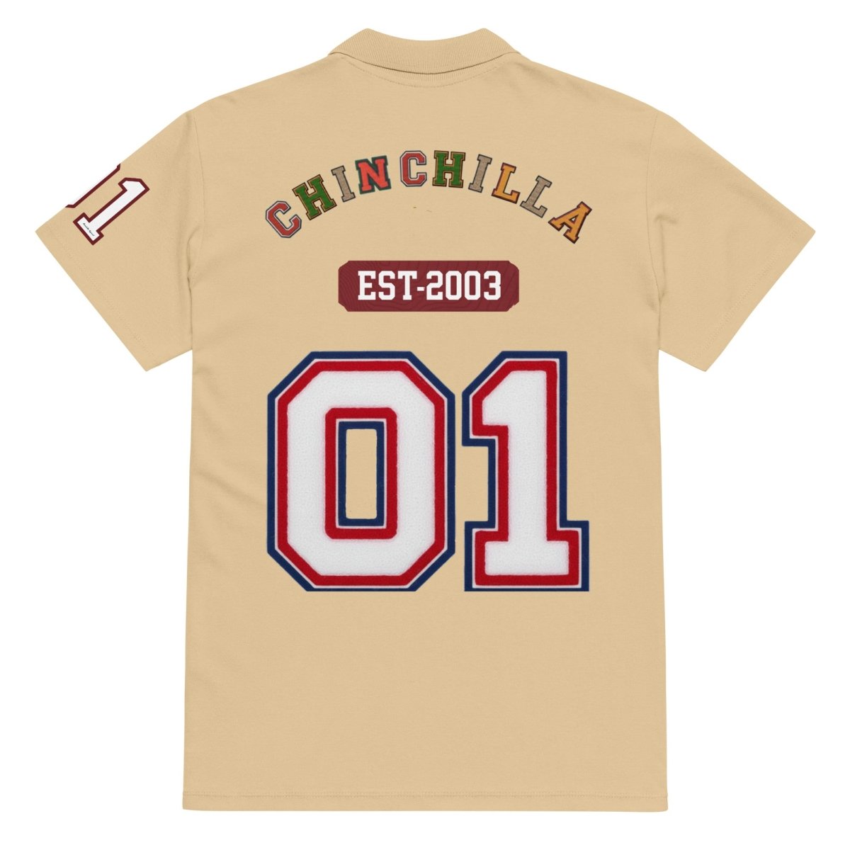 Chinchilla Varsity Unisex Pique Polo Shirt - Chinchilla Choons