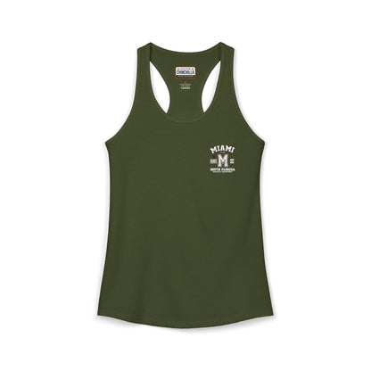 Miami Varsity Women's Racerback Tank Top - Chinchilla Choons