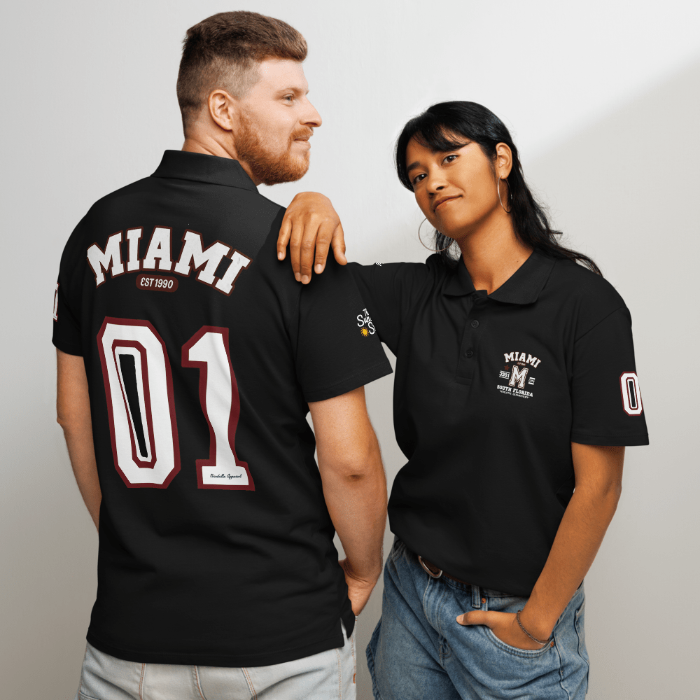 Miami Varsity Premium Pique Polo Shirt - Chinchilla Choons