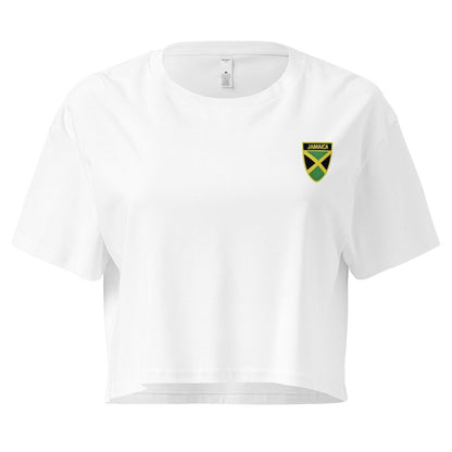 Jamaican Heritage Women’s Crop Top (White) - Chinchilla Choons