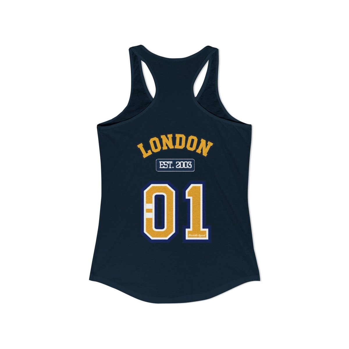 London (LDN) Varsity Women's Ideal Racerback Tank - Chinchilla Choons