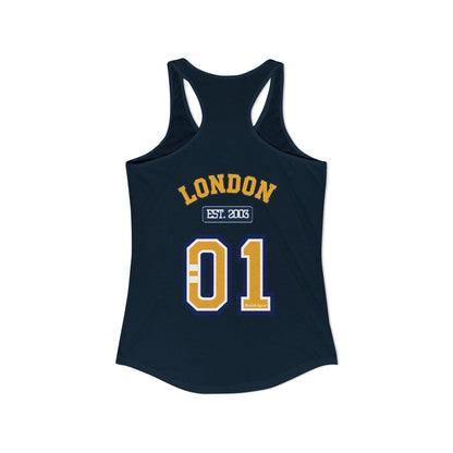 London (LDN) Varsity Women's Ideal Racerback Tank - Chinchilla Choons