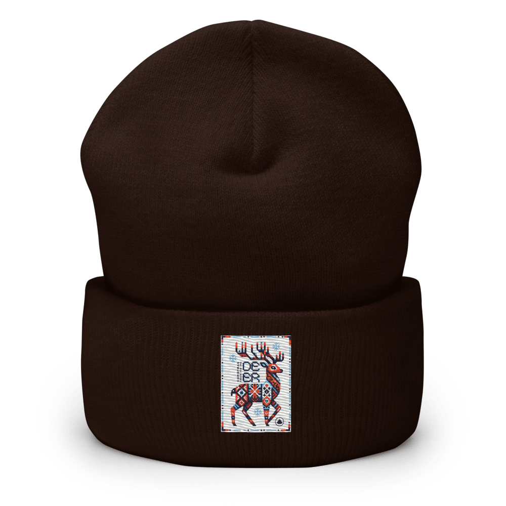 Deer Logo Unisex Cuffed Beanie Hat - Chinchilla Choons
