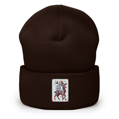 Deer Logo Unisex Cuffed Beanie Hat - Chinchilla Choons