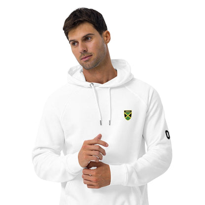Jamaican Heritage Unisex Raglan Hoodie (White) - Chinchilla Choons