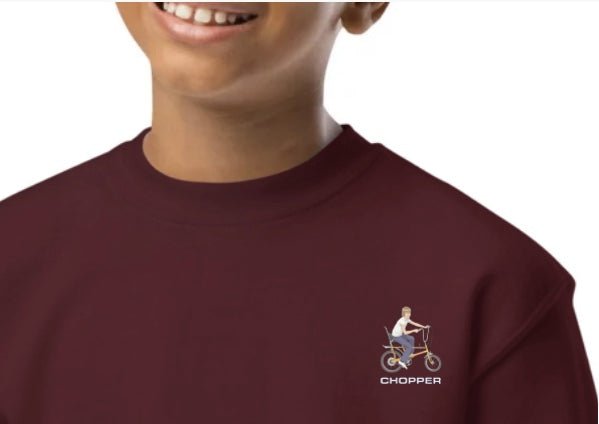 Chopper '75' Youth Crewneck Sweatshirt (Dark Colours) - Chinchilla Choons