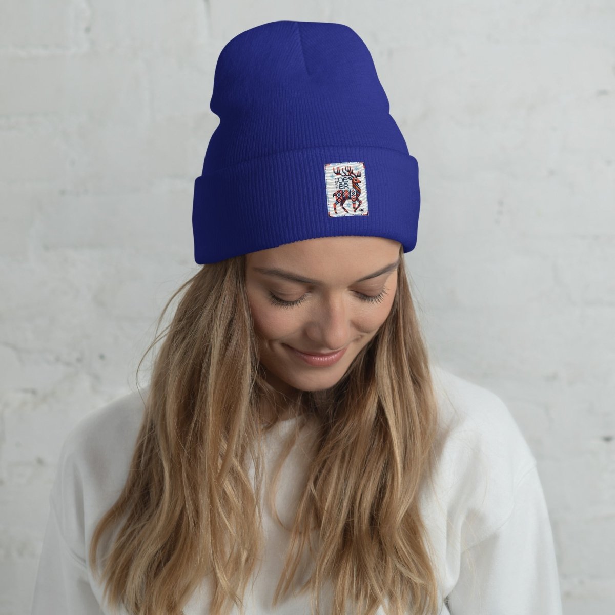 Deer Logo Unisex Cuffed Beanie Hat - Chinchilla Choons