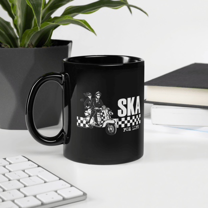 Ska For Life Black Glossy Ceramic Mug - Chinchilla Choons