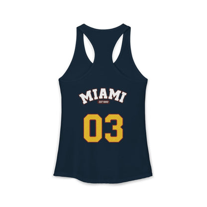 Miami Varsity Women's Racerback Tank Top - Chinchilla Choons