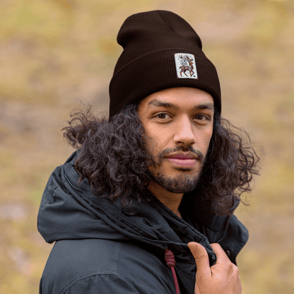 Deer Logo Unisex Cuffed Beanie Hat - Chinchilla Choons