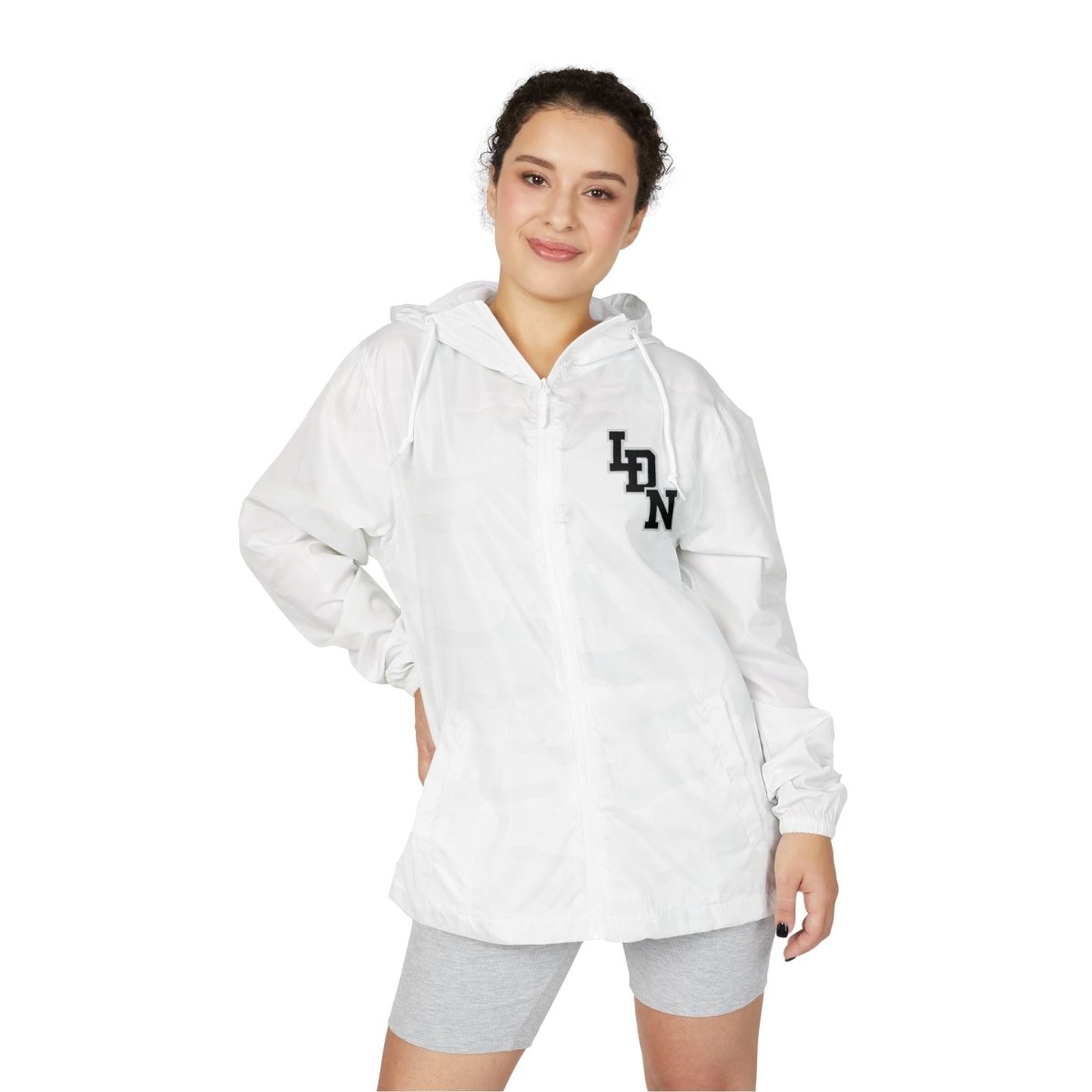 London Varsity Windbreaker Jacket — Lightweight Full-Zip Hooded Jacket - Chinchilla Choons
