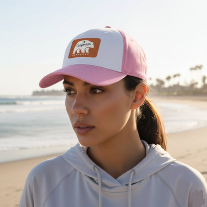 California Bear Mascot Leather Patch Baseball Cap – Vintage Outdoor Hat - Chinchilla Choons