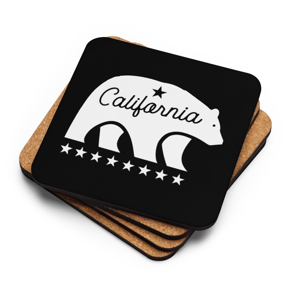 California Bear Mascot Cork-Back Coaster - Chinchilla Choons