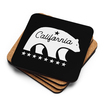California Bear Mascot Cork-Back Coaster - Chinchilla Choons