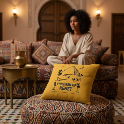 Children Of Kemet Premium Pillow (Yellow/Black) - Chinchilla Choons