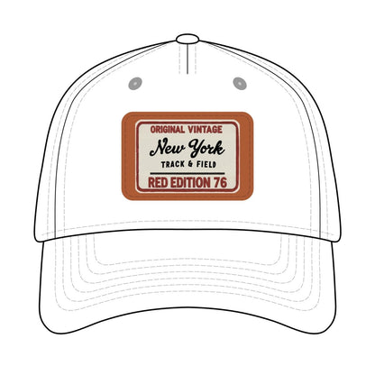 Vintage New York Leather Patch Baseball Cap - Chinchilla Choons