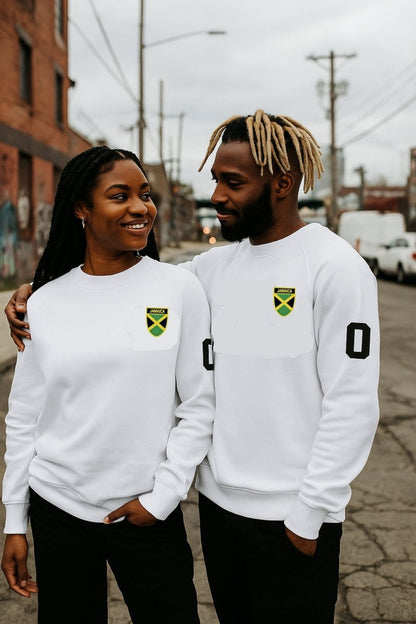 Jamaican Heritage Unisex Organic Raglan Sweatshirt - Chinchilla Choons