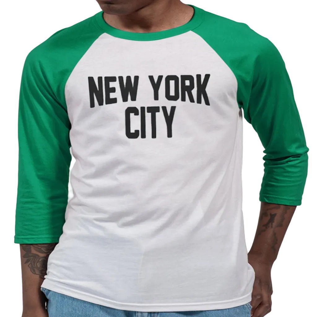 New York City Unisex Three - Quarter Sleeve Baseball Tee - Chinchilla Choons