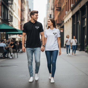 New York City Unisex Pique Polo Shirt (White) - Chinchilla Choons