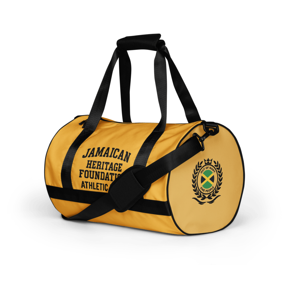 Jamaican Heritage Sporty Duffel Bag (Black & Gold) - Chinchilla Choons