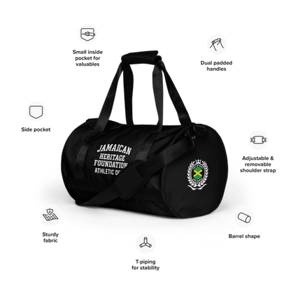 Jamaican Heritage Sporty Duffel Gym Bag (Black) - Chinchilla Choons