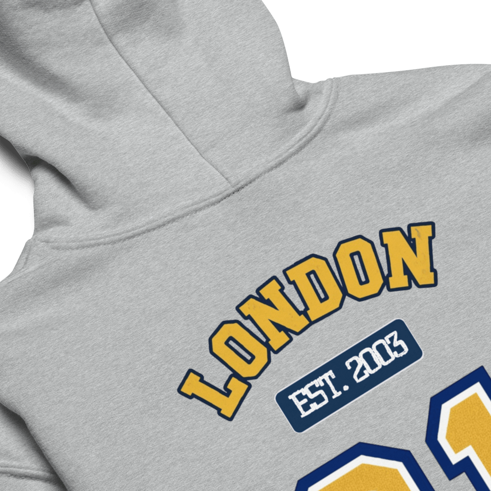 London (LDN) Varsity Youth heavy Blend Hoodie - Chinchilla Choons