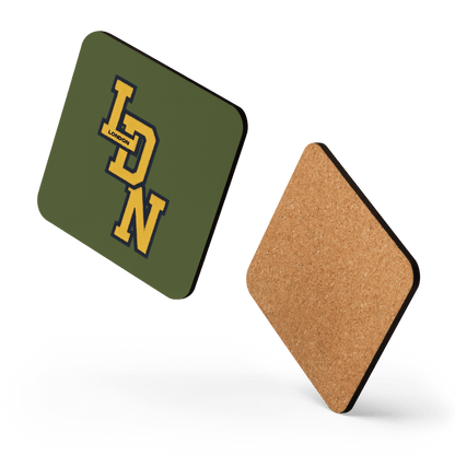 London (LDN) Cork - Back Coaster (GREEN) - Chinchilla Choons
