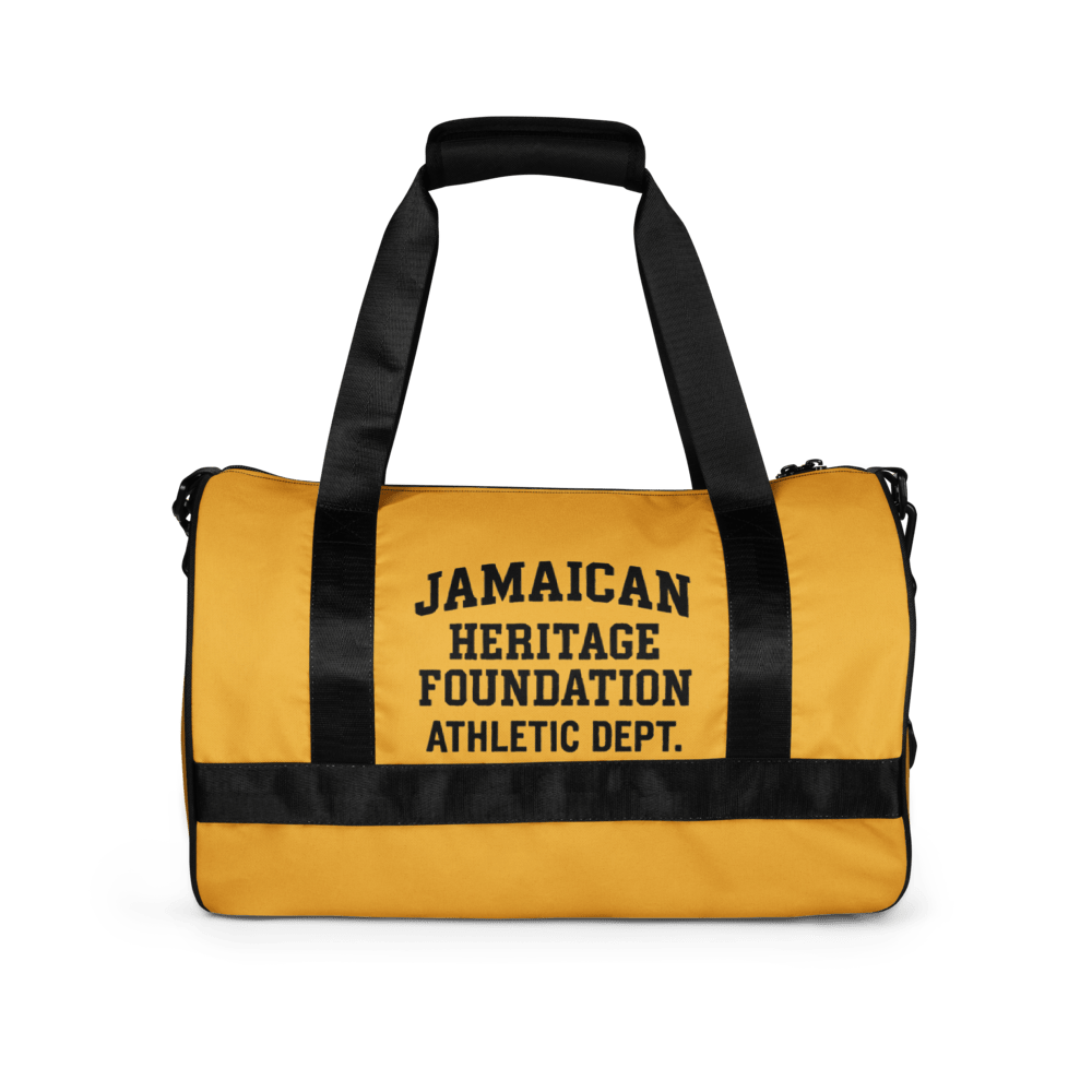 Jamaican Heritage Sporty Duffel Bag (Black & Gold) - Chinchilla Choons