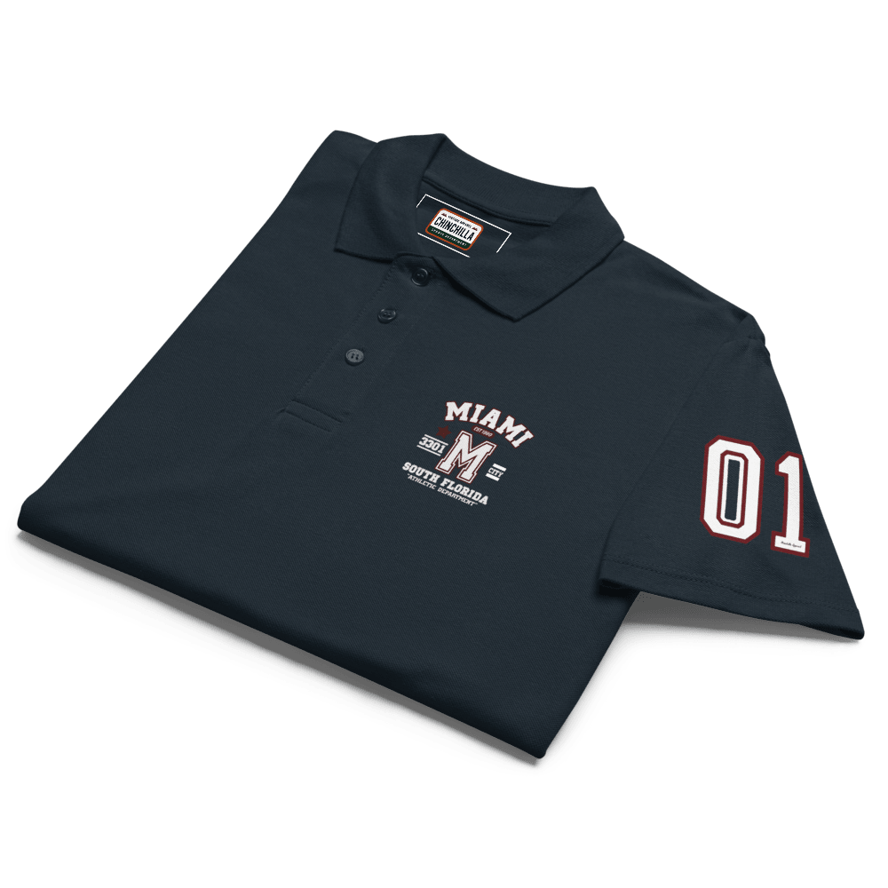 Miami Varsity Premium Pique Polo Shirt - Chinchilla Choons