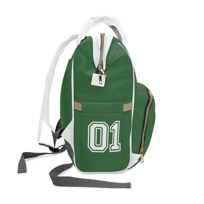 Team Mom Multifunctional Diaper Backpack — Green Baby Mom Travel Bag - Chinchilla Choons