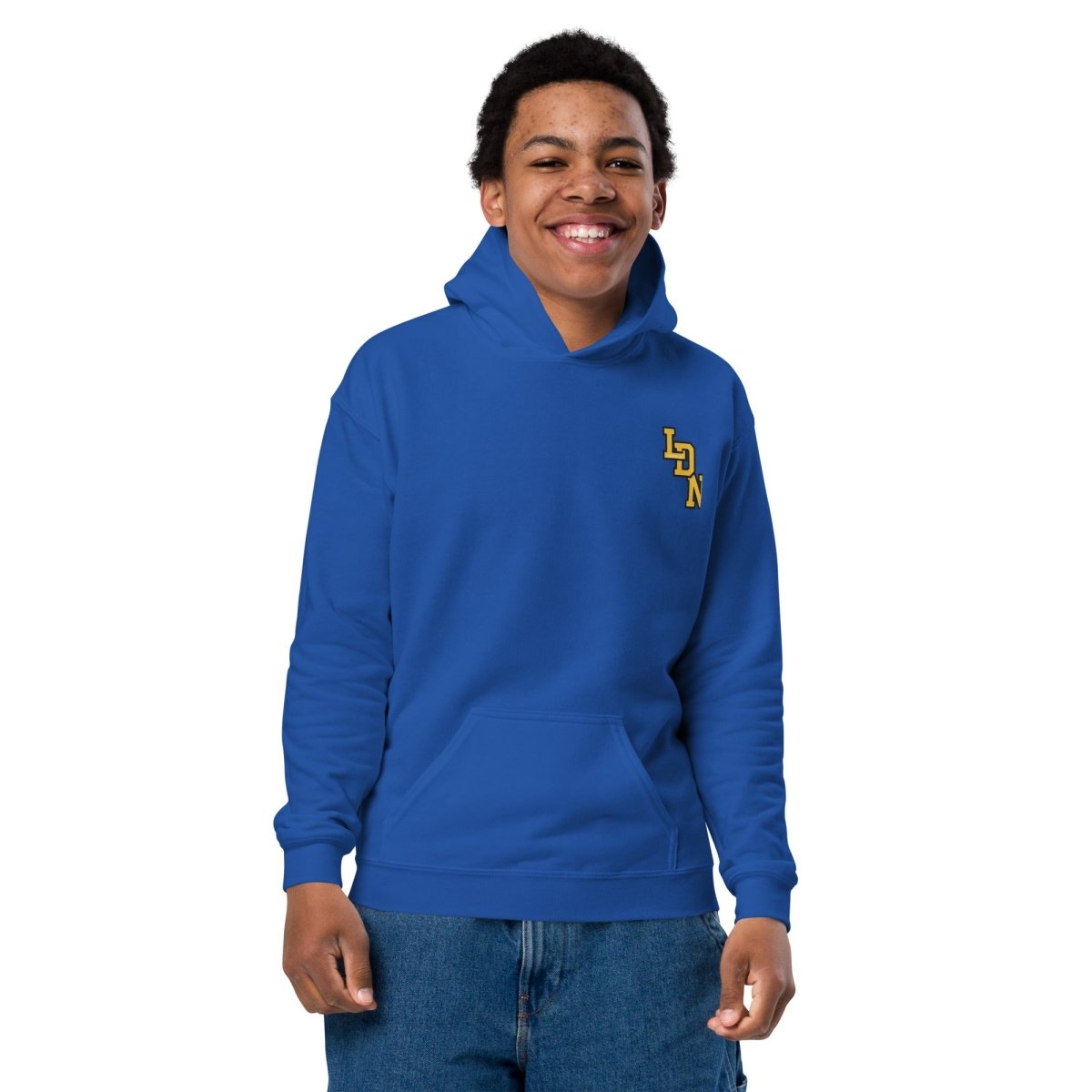 London (LDN) Varsity Youth heavy Blend Hoodie - Chinchilla Choons