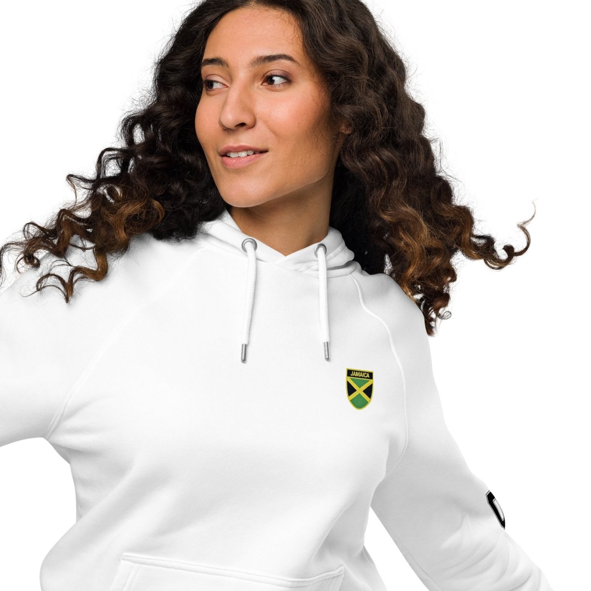 Jamaican Heritage Unisex Raglan Hoodie (White) - Chinchilla Choons