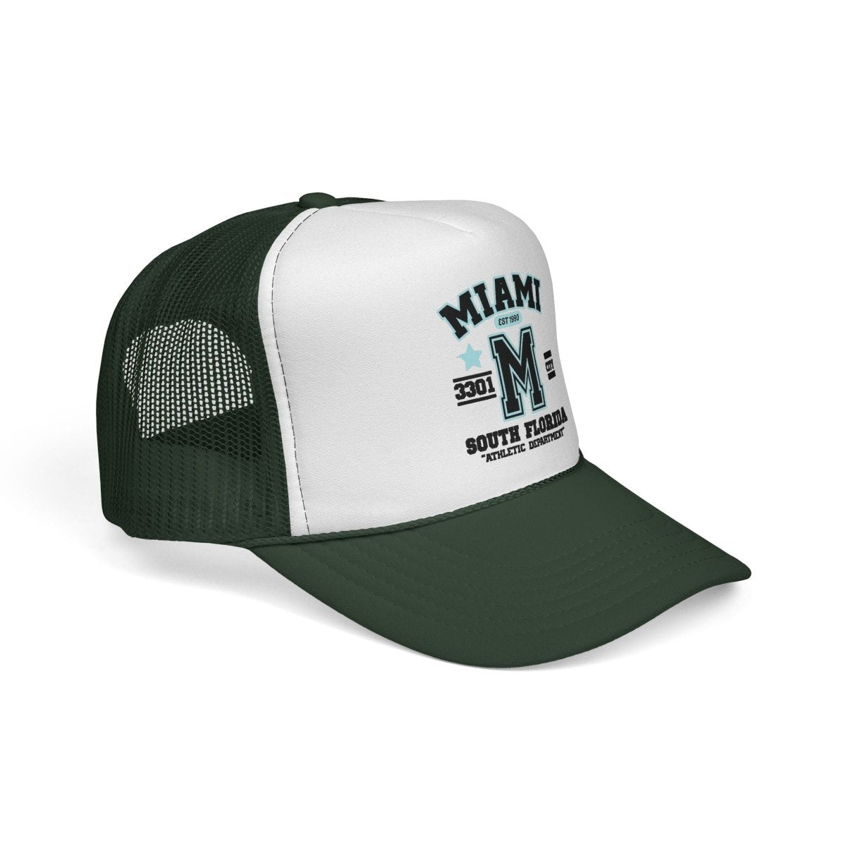 Miami Varsity Trucker Cap — South Florida Retro Mesh Hat - Chinchilla Choons