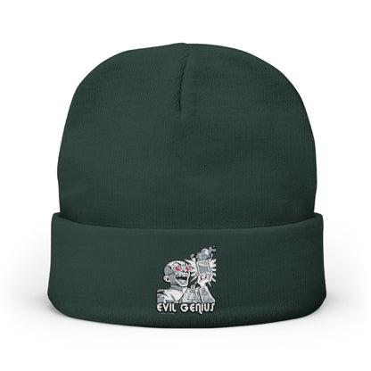 Evil Genius Embroidered Knit Beanie - Chinchilla Choons
