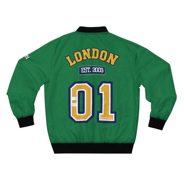 London Varsity Bomber Jacket — (Collegiate Green) - Chinchilla Choons