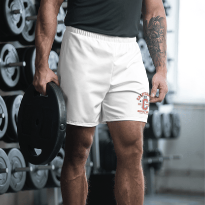 California Print Unisex Athletic Long Shorts (White & Red) - Chinchilla Choons