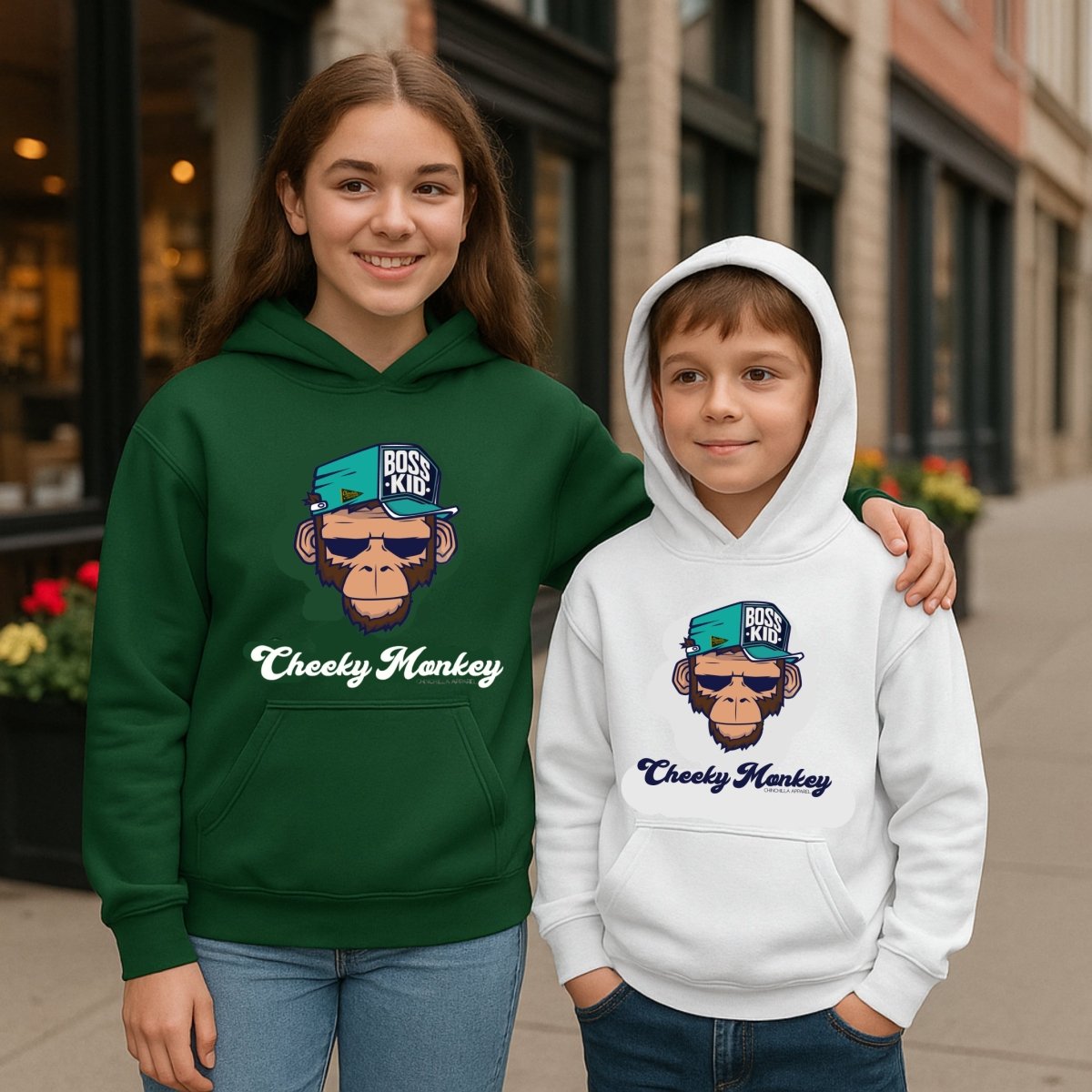 Cheeky Monkey Kids Hoodie - Chinchilla Choons